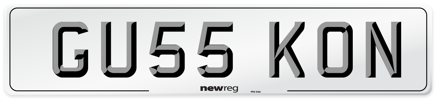 GU55 KON Number Plate from New Reg